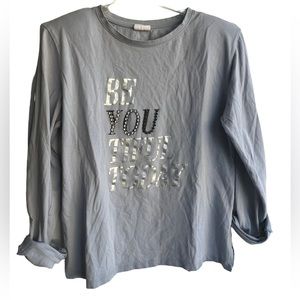 Zara Kids Long Sleeve Be YOU Tiful Today Shirt with Crystals Size 13-14